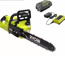 RYOBI 40V HP Brushless 14 in. Battery Chainsaw with 4.0 Ah Battery and Charger
