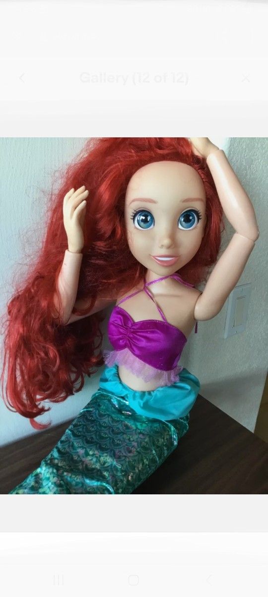 DISNEY Playdate 32 Princess ARIEL Doll My Size Little Mermaid