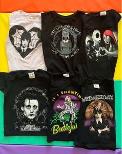 Kids XS-S Spooky Halloween Clothing Bundle - Wednesday, Beetlejuice, Nightmare Before Christmas
