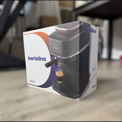 Philips Baristina Espresso Machine, Grind, Tamp & Brew Coffee Beans in One Swipe, Compact, 16 Bar Pump Pressure, Automatic Grinder, Black with Black P