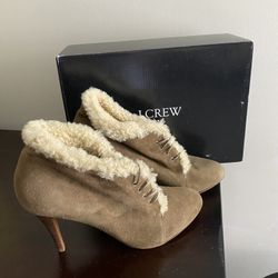 NEW JCrew Boots Booties Tan Suede Stiletto 