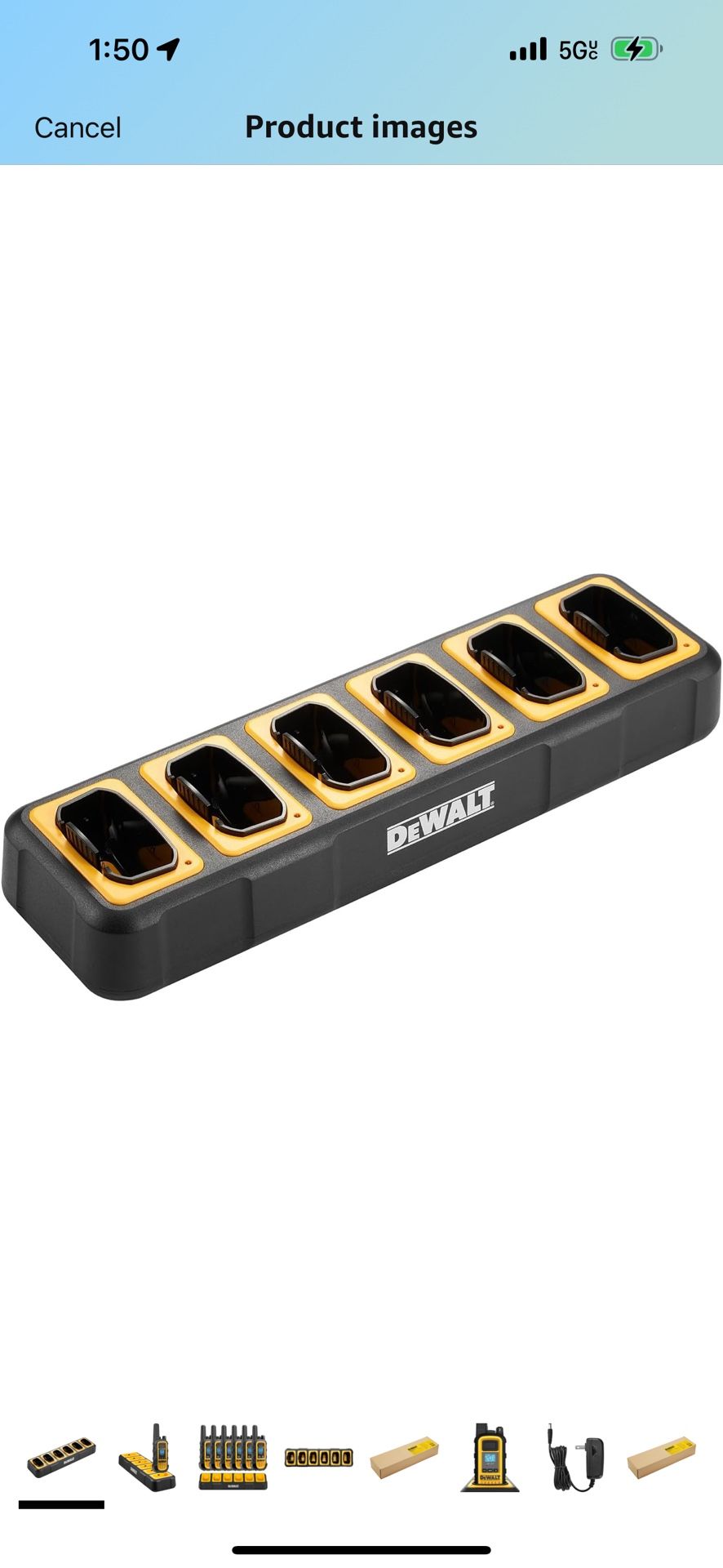 DEWALT DXFRS800 Gang Charger - 6 Port Charger for DXFRS 800 Walkie Talkie Two-Way Radios (DXFRSCH6-800)
