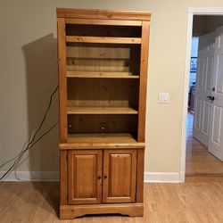 Knotty Pine Solid Wood Shelving Wall Unit 
