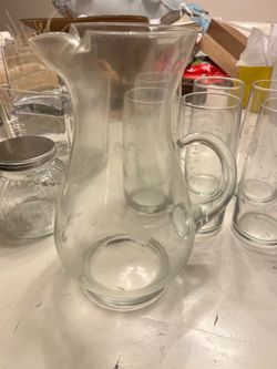 Princess House Glass Pitcher and Highball Glass Set