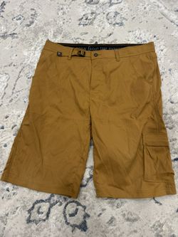 Prana Shorts Men's Brown Mustard Hiking Camping Climbing Outdoors XL