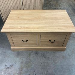 35.4" Modern Coffee Table with 2 Drawers&Metal Handles, Rustic Center Table with Hidden Storage(new in box)