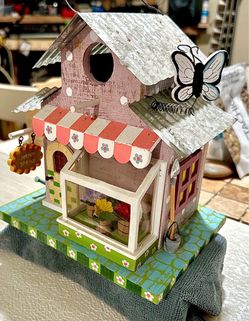 Bird House / art  / collectible  12x 10 x 12 inches