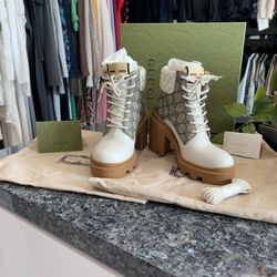 Gucci GG Supreme Canvas & Leather Boot