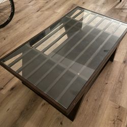 Coffee Table Brown Glass