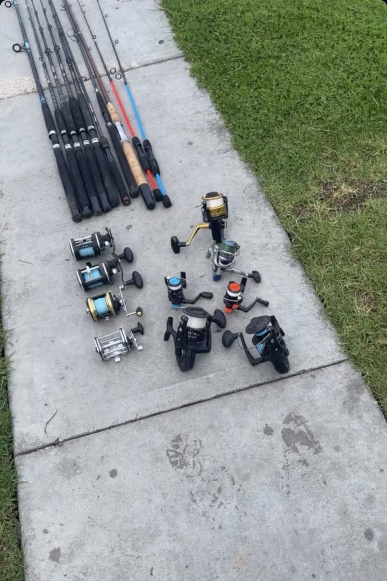 Fishing rods and reels and tackle