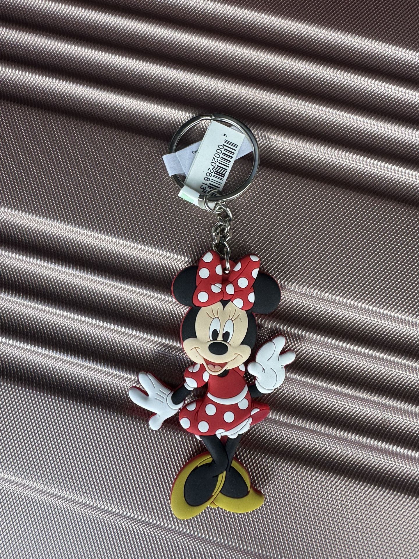 (5) Walt Disney Minnie Mouse Silicone Rubber 3” Parks Keychain Mint