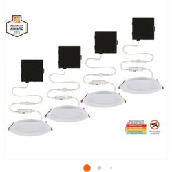4 Pack Recessed LED Lights, Commercial Electric 
