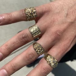 NUGGET GOLD RINGS