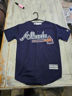 STITCHED SEWN MAJESTIC ATLANTA BRAVES BASEBALL JERSEY YOUTH MEDIUM