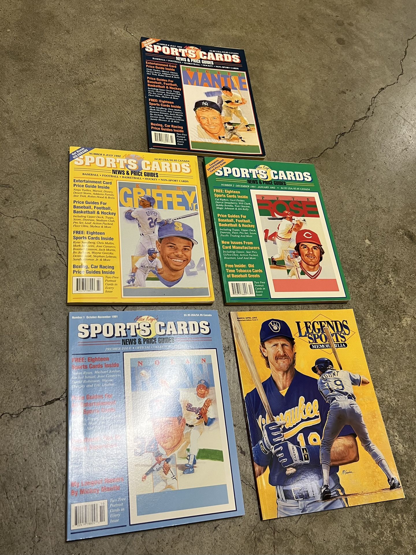 Baseball Magazine With Cards Lot