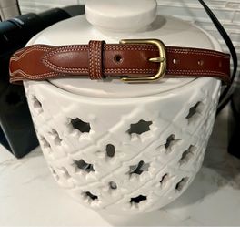 Authentic Vintage Coach Belt British Tan Leather Solid Brass