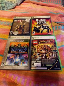 Xbox 360 Left 4 Dead 2, Guitar Hero World Tour, Kameo & LEGO Indiana Jones - Complete in Box