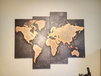 World Map On Canvas