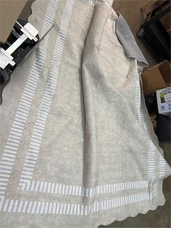 Area Rug 8x10 Scalloped, Beige Machine Washable Non-slip 😍 **READ DESCRIPTION**