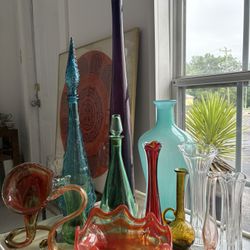 Vintage mid-century, modern vase bottles