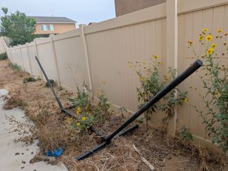 Black metal double hammock stand