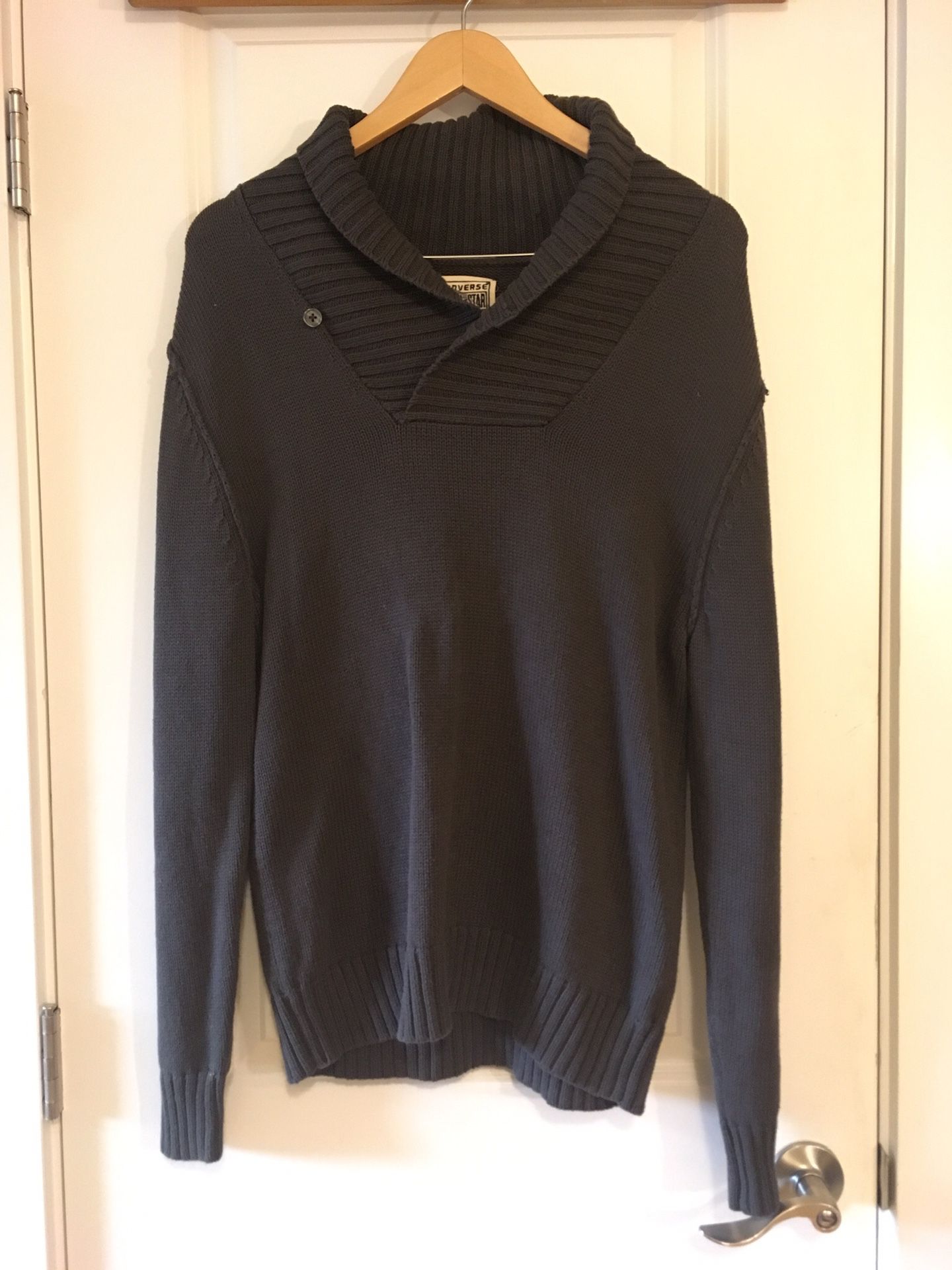 Converse Shawl Collar Olive Sweater
