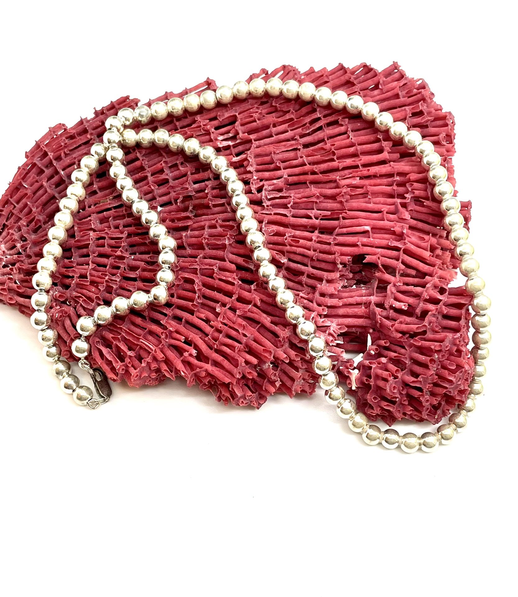 Sterling Silver Ball Bead Necklace