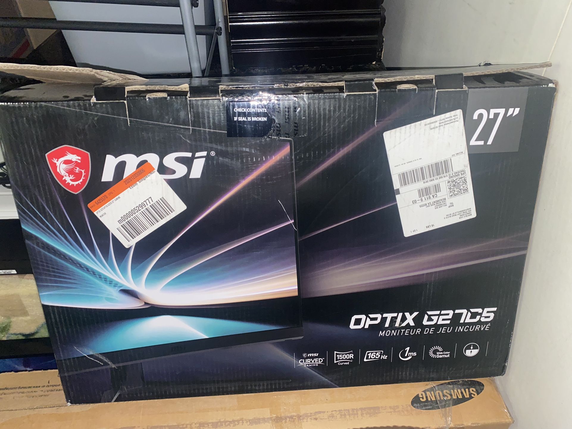 27” MSI Optiz G27C5 Curved Monitor