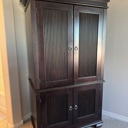 Espresso Armoire with Two Matching Nightstands