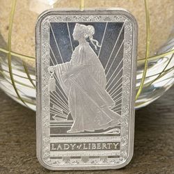 1oz Pamp Lady Liberty Silver Bar