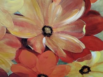 Large Canvas With Floral Arrangement $30