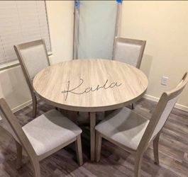 Light Gray 5-Pc Dining Table Set