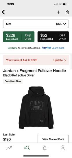 Fragment X Jordan Hoodie Size L