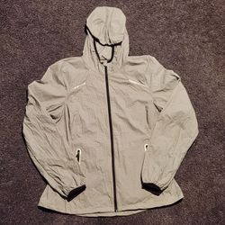 L.L.Bean Women’s Hooded Windbreaker Jacket Medium Regular Gray Nylon – RN 71341