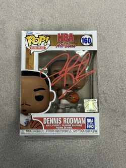 Dennis Rodman Autographed Signed Chicago Bulls Funko Pop Vinyl #160 JSA COA