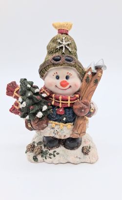 Christmas Holiday Ceramic Snowman Figurine