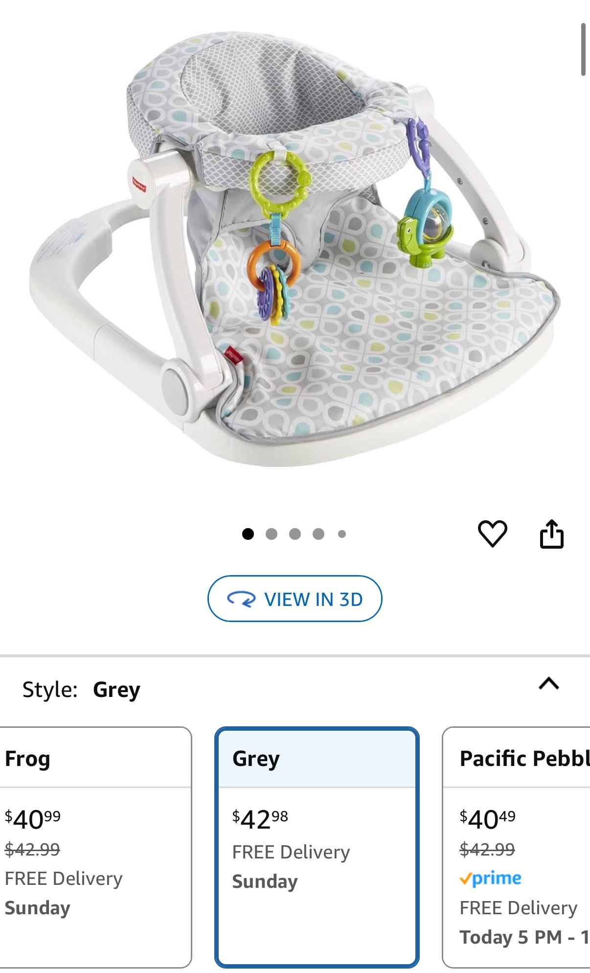 Fisher-Price Portable Baby Chair Sit-Me-Up Floor Seat