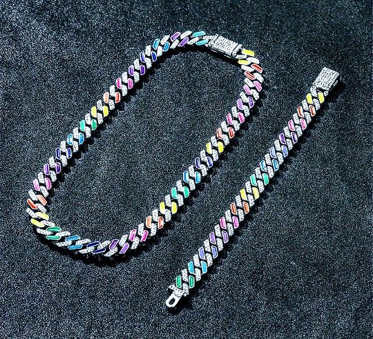 Gummy Cuban Chain 18k White Gold