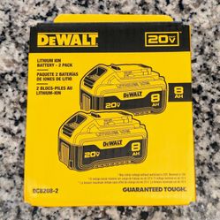 DeWALT DCB208-2 20V MAX 8AH Dual Pack Battery  **NEW and SEALED**