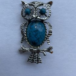 Vintage Gerry’s Owl Pin/Brooch Or Pendant Silver Tone