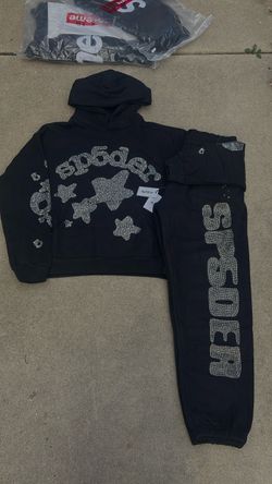 Sp5der Worldwide Diamond Rhinestone Heavyweight Hoodie.