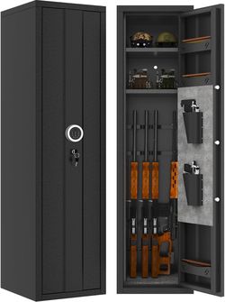 Brand new in box 6-10 Heavy-Duty Steel Long Gun Safe for Rifles and Pistols,57" H No Assembly Required Gun Cabinet, Quick Access Digital Keypad, Adjus