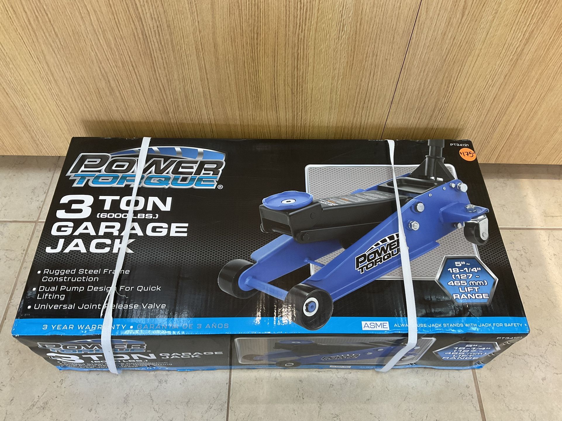 POWER TORQUE PT34121 3 TON GARAGE JACK