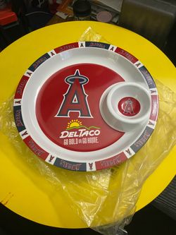 Los Angeles Angels dip appetizer platter featuring the team's logo and "Go Bold or Go Home" branding.