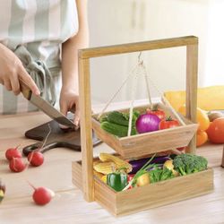 Super practical! Two wooden baskets! A fruit basket! The clutter rack! Special offer!