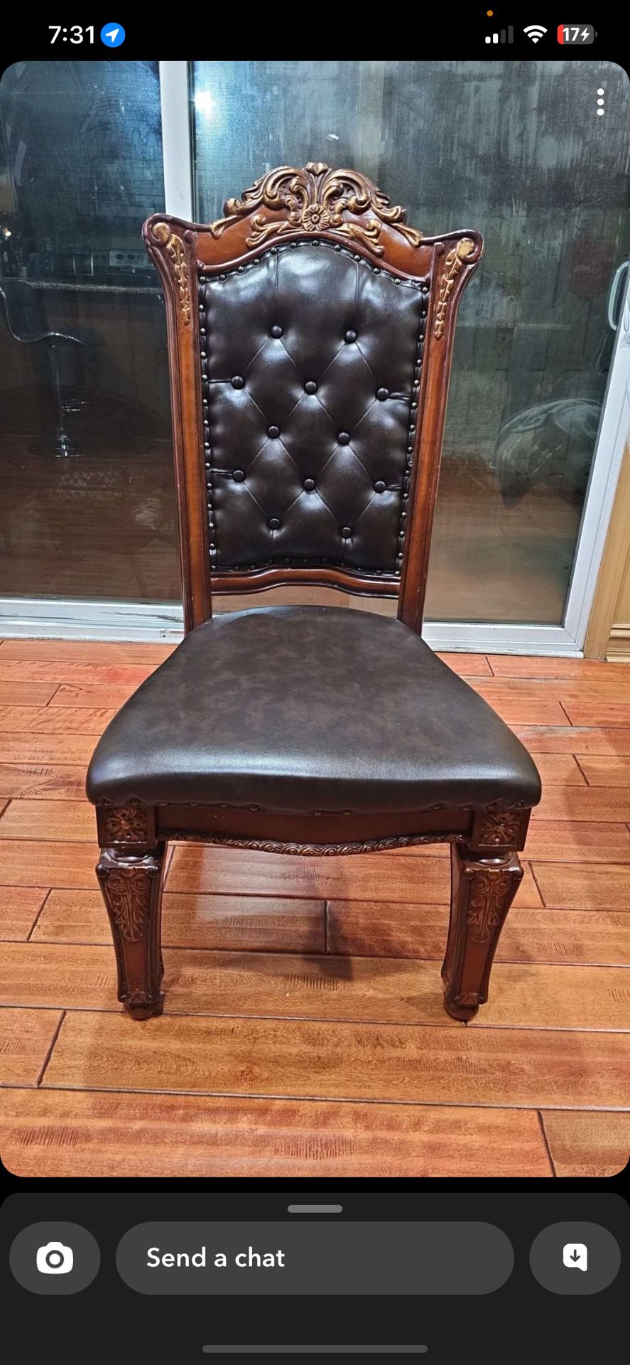 Wooden leather chair (6)