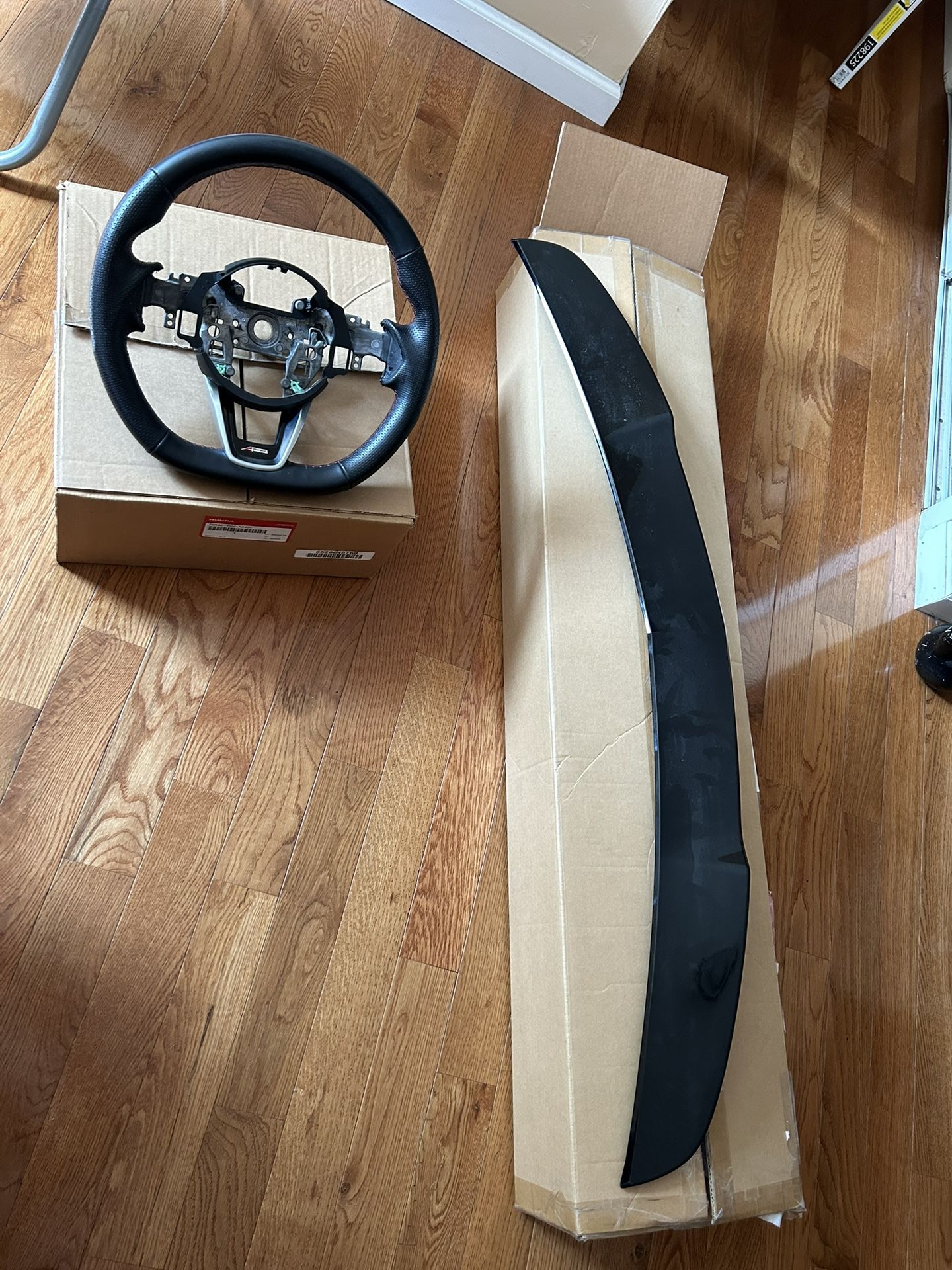 Acura TLX flat Bottom Aspec Steering Wheel And Spoiler