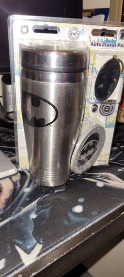 Stainless Steel Batman travel tumbler with key Chain And Coaster