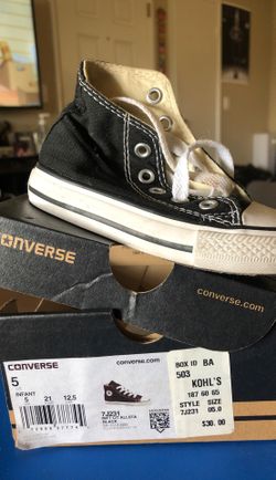 CONVERSE INFAN ALL STAR BLACK (size 5 US INFANT)