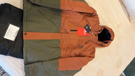 Men's Ski MEDIUM &SMALL Jacket Waterproof Warm Winter Jacket with Hood, Lightweight Breathable for Outdoor Activities